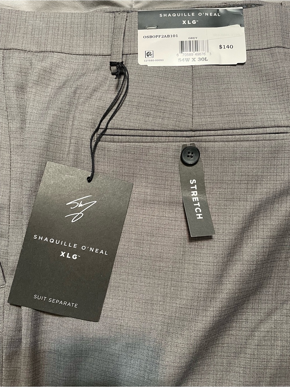 Shaquille O'Neal XLG Gray Stretch Suit Pants
